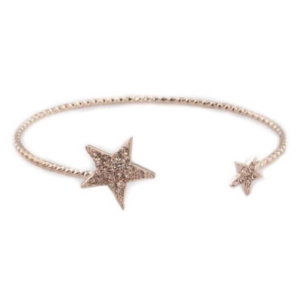 💖💖$8 SALE-Czech Crystal Stars 14k Rose Gold